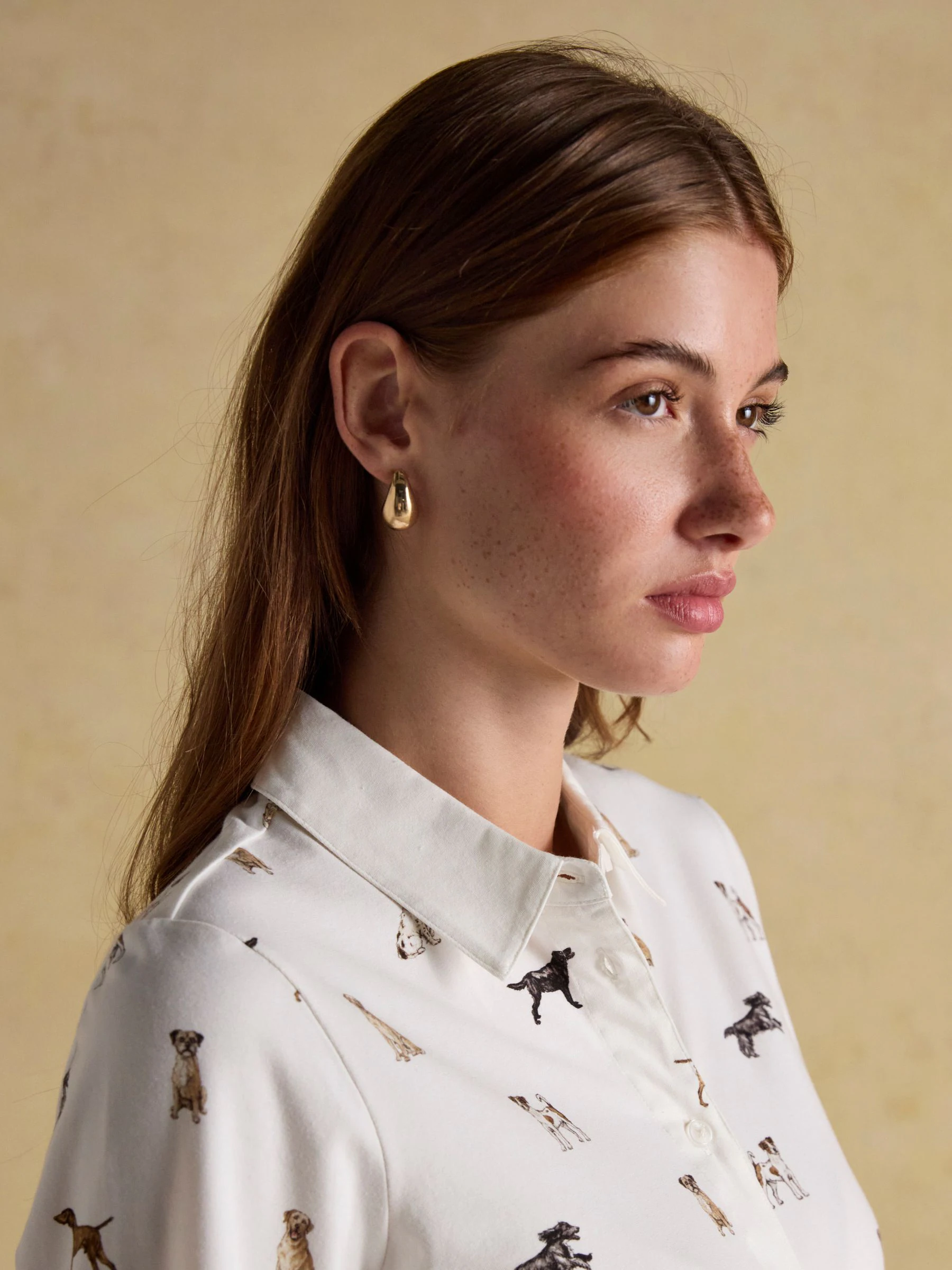 Wit met honden - Joules Eleanor Tomlinson katoenen jersey overhemd