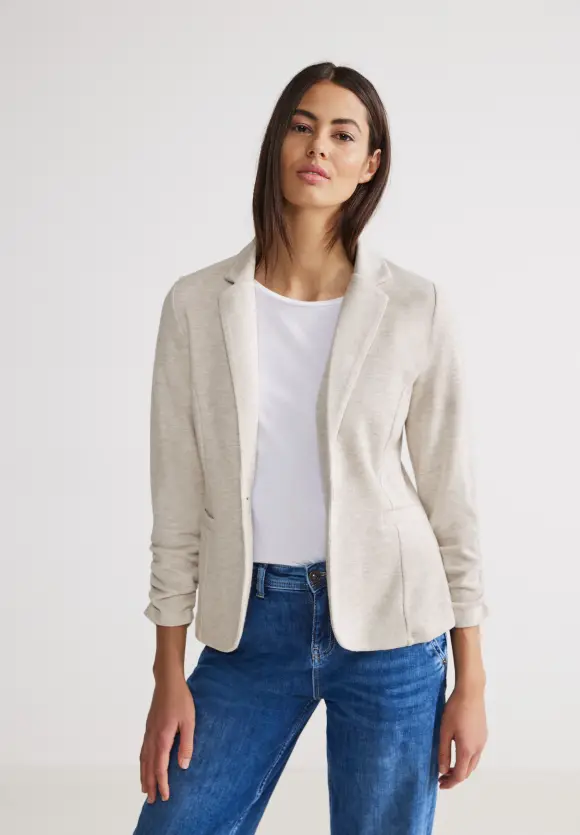 Basic Blazer mit Raffungen - spring sand melange