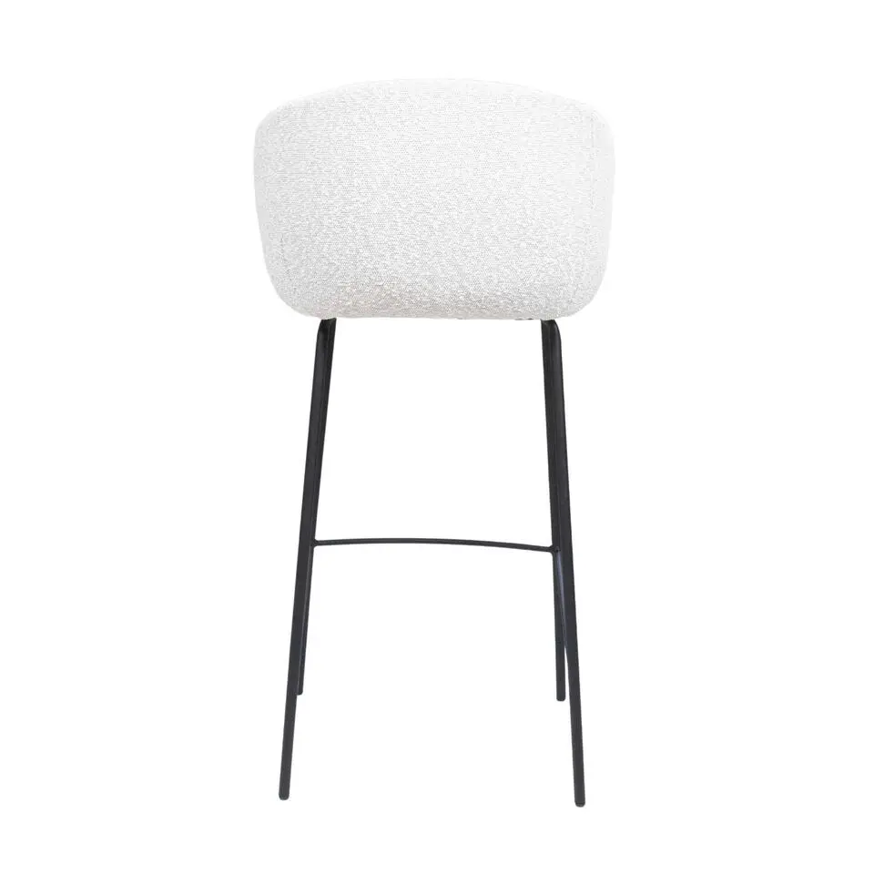 Barstoel Stof Beige - Zithoogte 65cm - 52x42x88cm - Lova - Set van 2