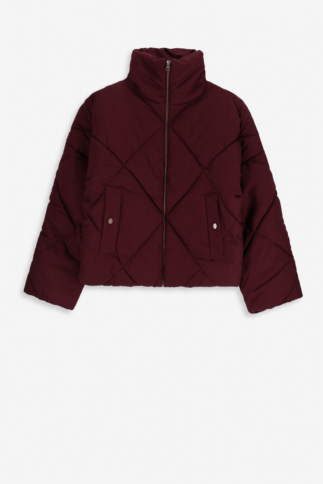 Donkerbruine korte quilted jas