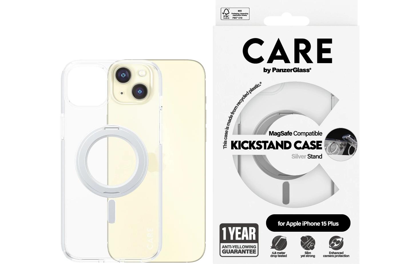 Back Cover Feature Kickstand iPhone 15 Pro Max SilberSchutzhülle für das Apple iPhone 15 Pro Max
