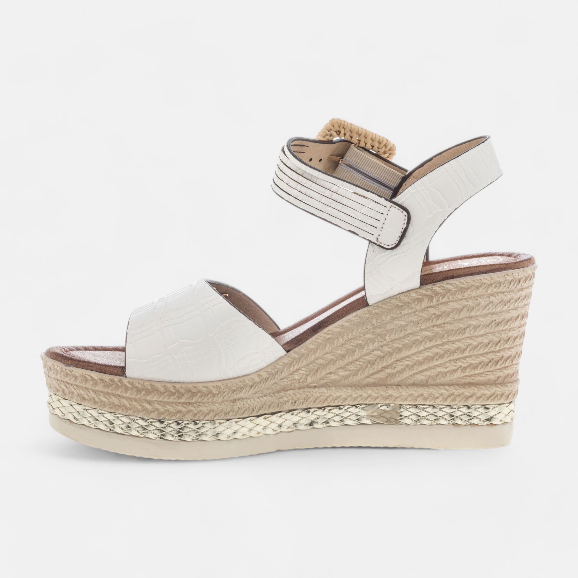 Sandales à talon compensé Femme blanc