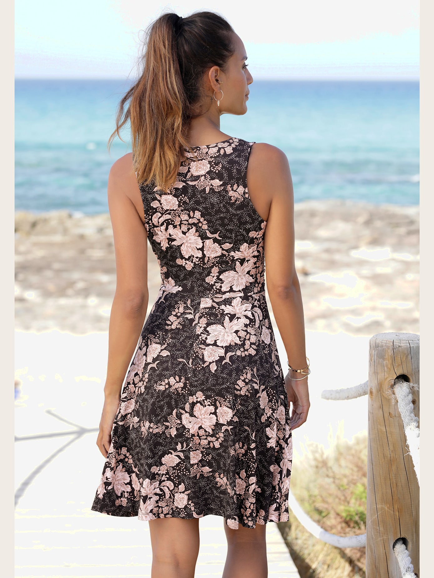 Robe en jersey col v effet cache-cœur