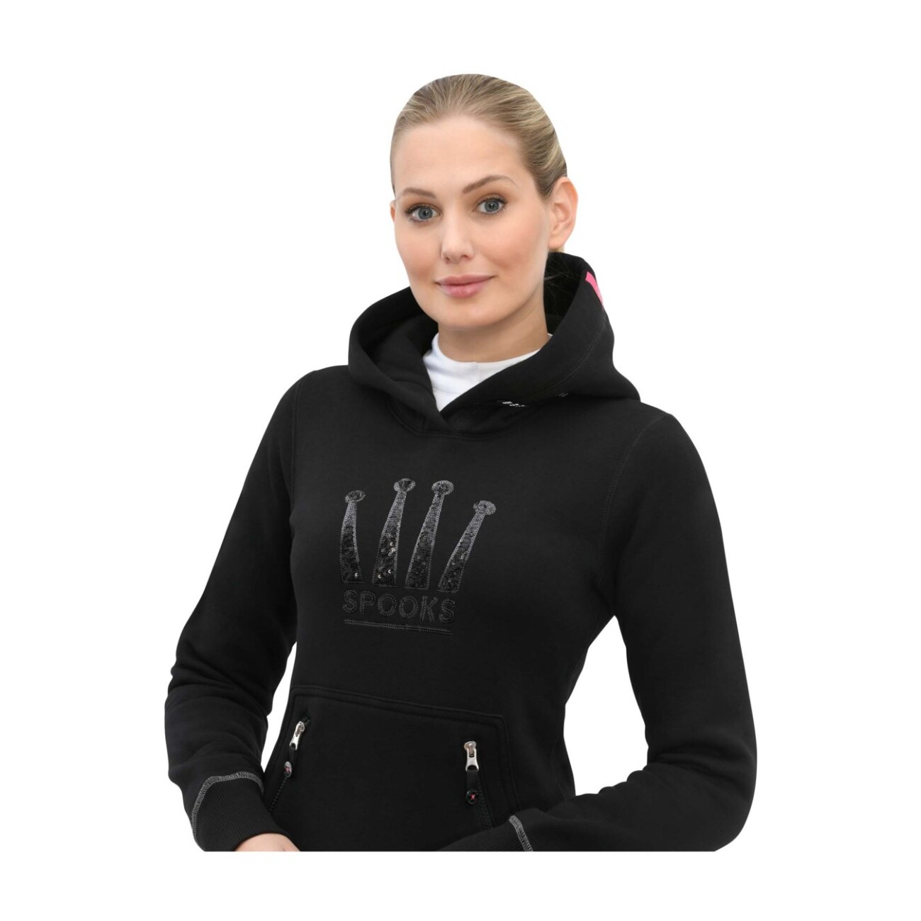SPOOKS Kapuzenpullover Crown Sequin schwarz S - INT
