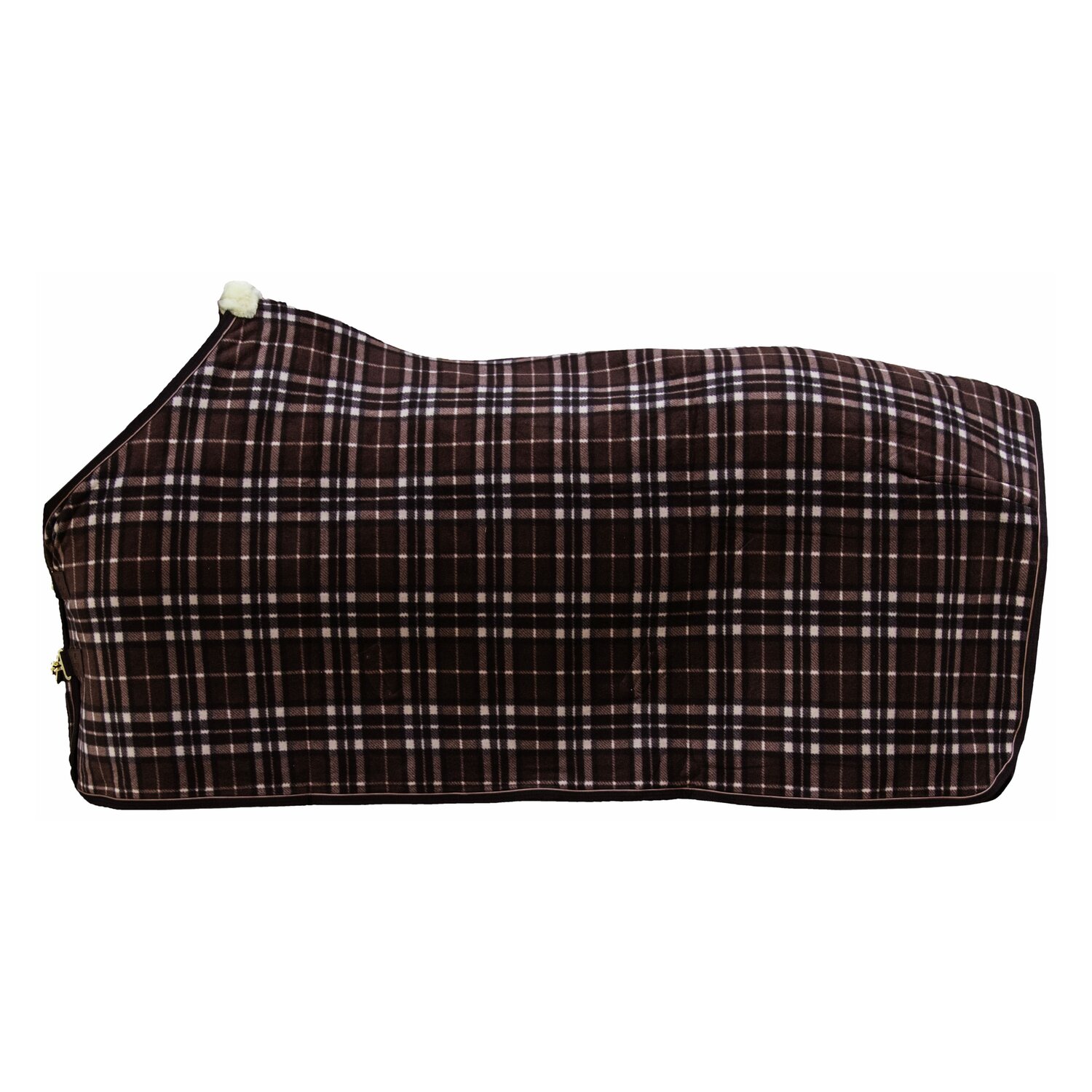 KENTUCKY Fleecedecke Rug Heavy - check printing brown