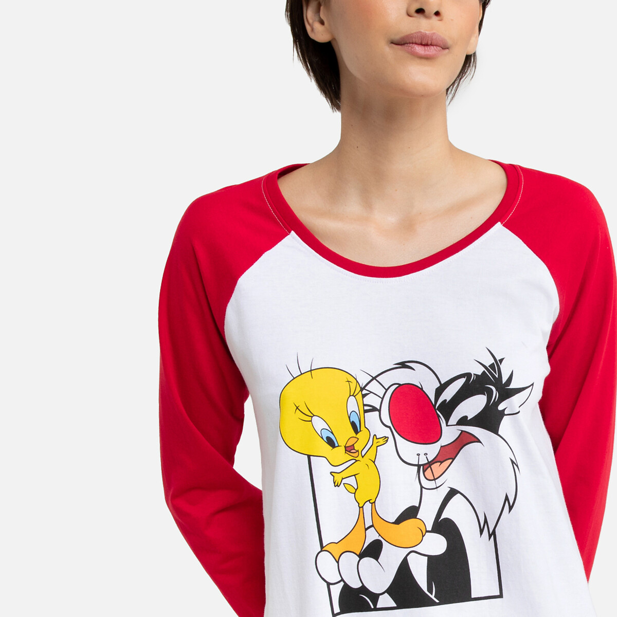 LOONEY TUNES<br>Camiseta grande de manga comprida Titi & Gros minet