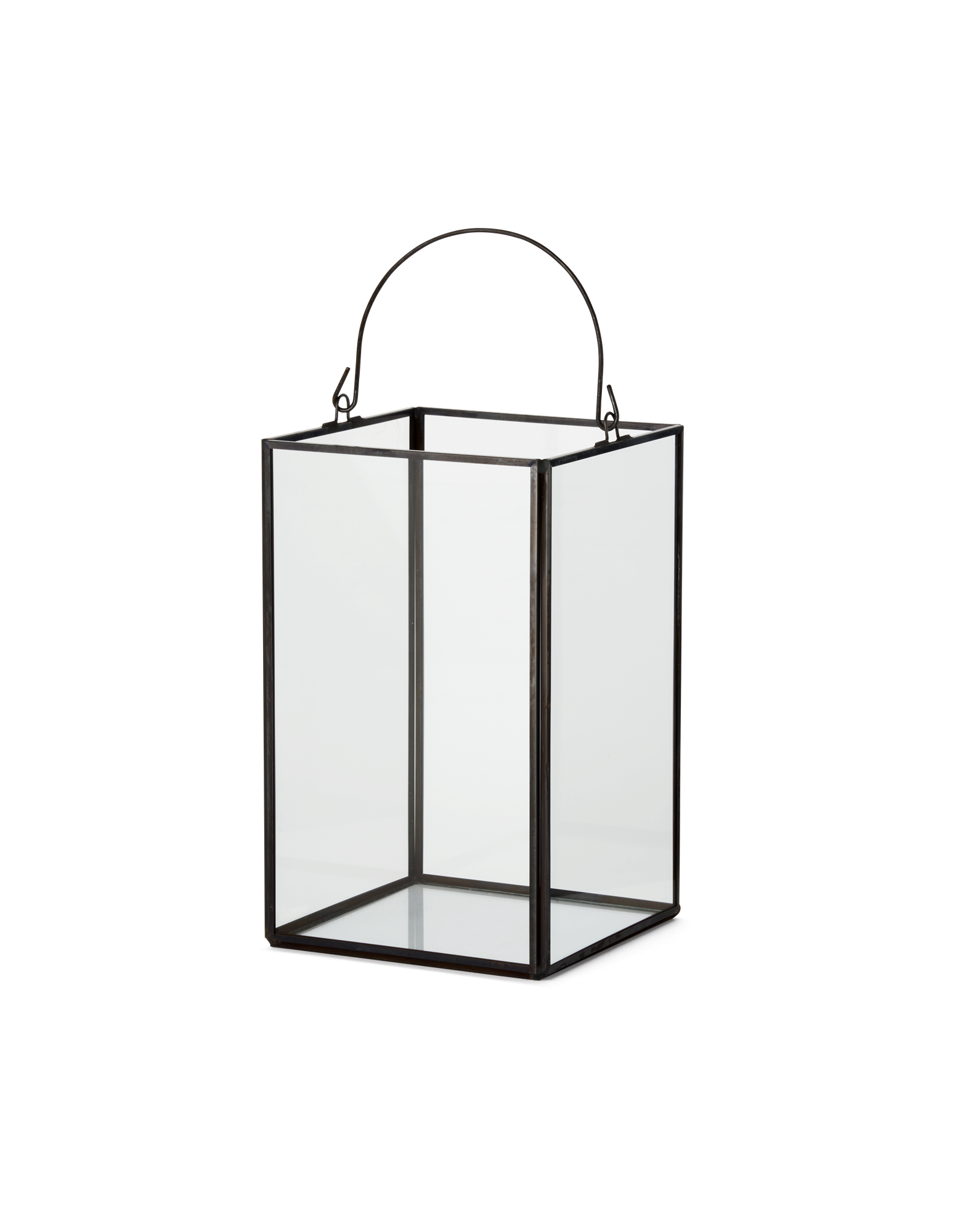 Lanterne | Glas/metal. 13,5 x 20,5 cm. | Black