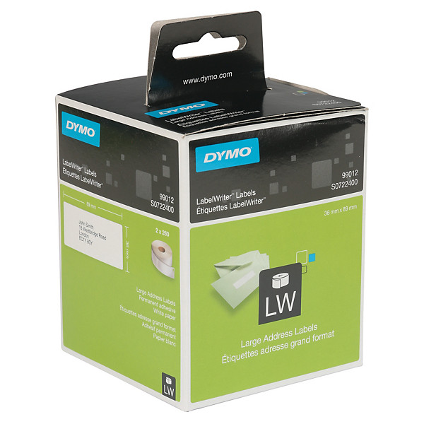 2 rouleaux de 260 étiquettes adresses format 89 x 36 LabelWriter, le lot
