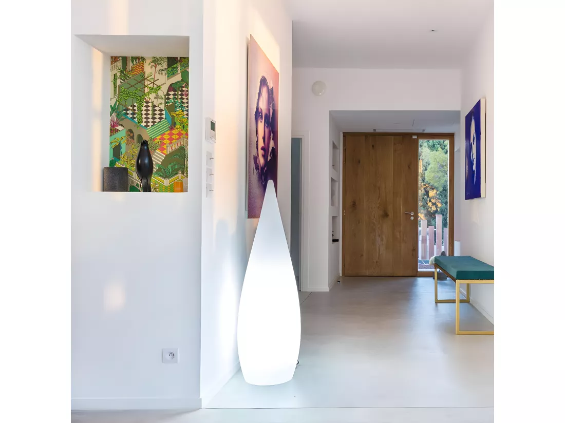 Lampadaire ext filaire CLASSY Blanc Polyéthylène H120CM