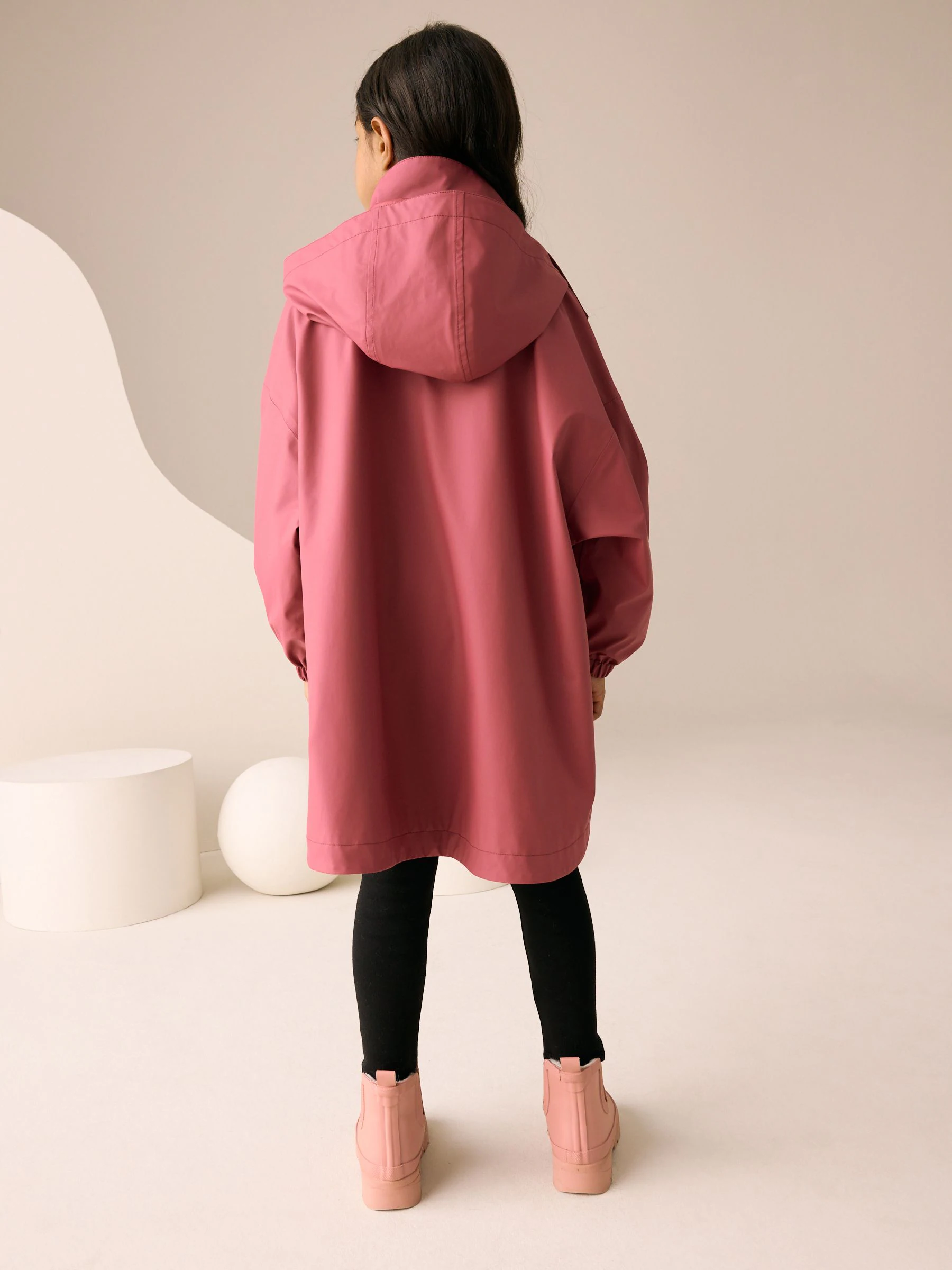 Bessenrood - Waterdichte frambooskleurige trenchcoat (3-16jr)