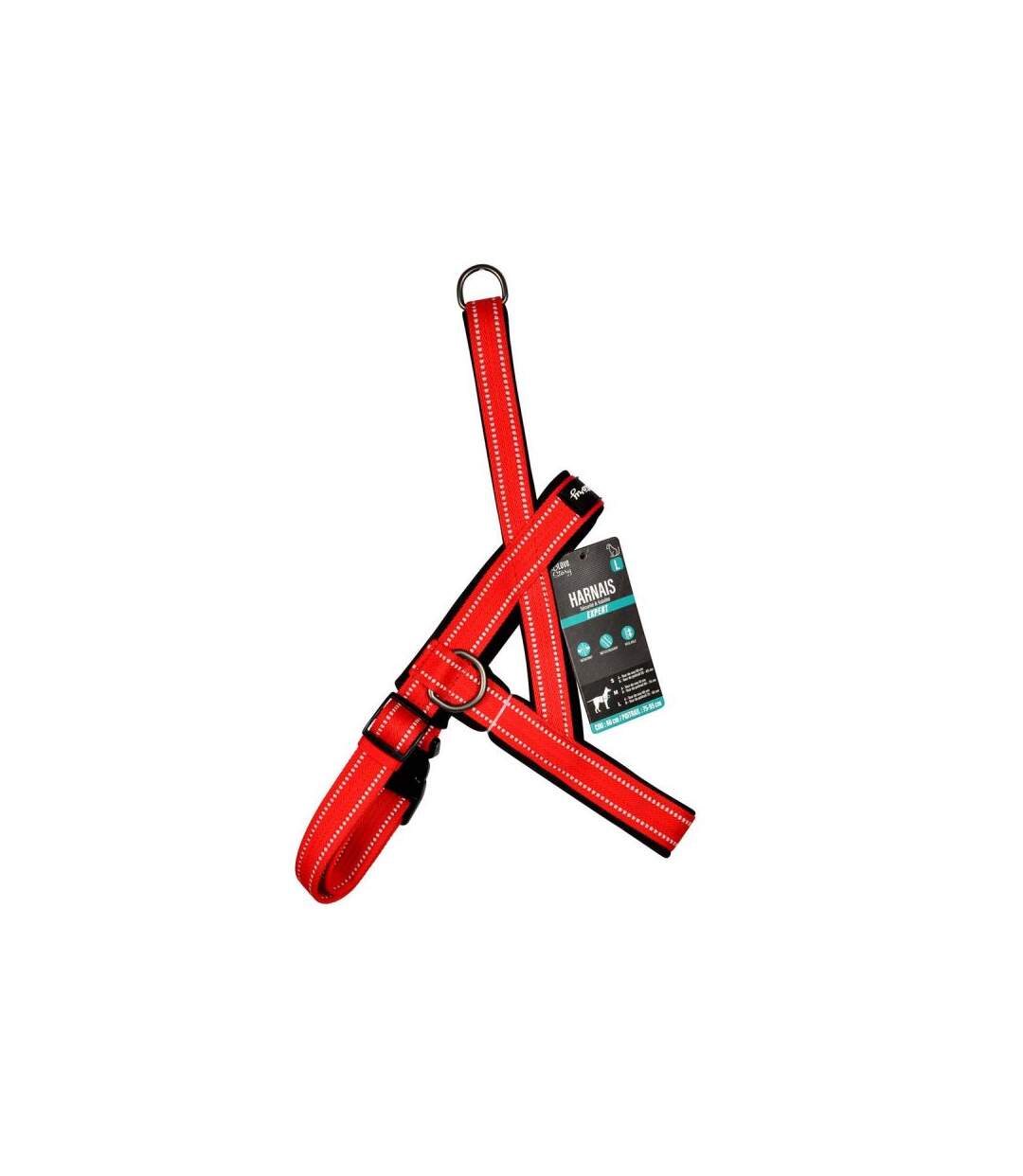 Paris Prix - Harnais Norvégien expert Réglable 95cm Rouge