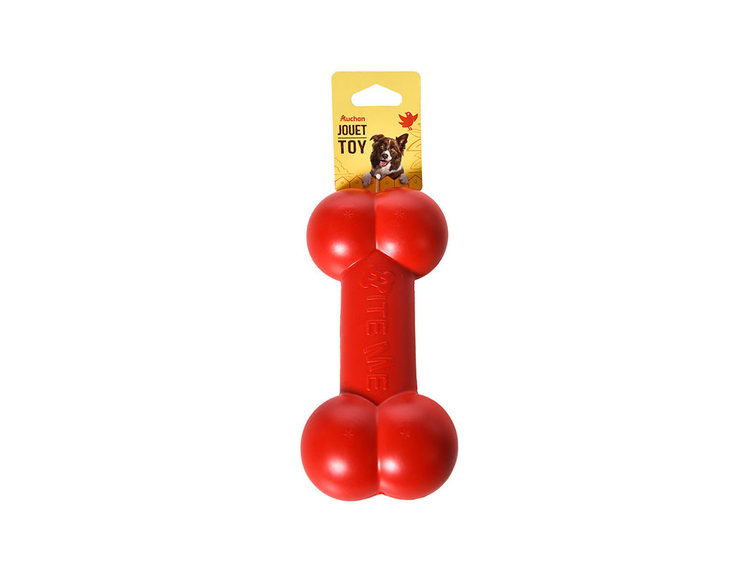 OSSO BORRACHA AUCHAN VERMELHO 20CM