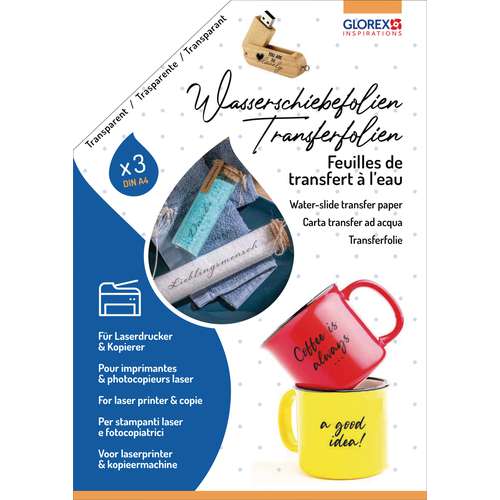 GLOREX Wasserschiebefolie für Laserdrucker und Kopierer