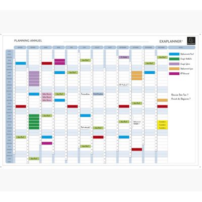Exacompta - Planning annuel magnétique - effaçable à sec - 90 x 59 cm