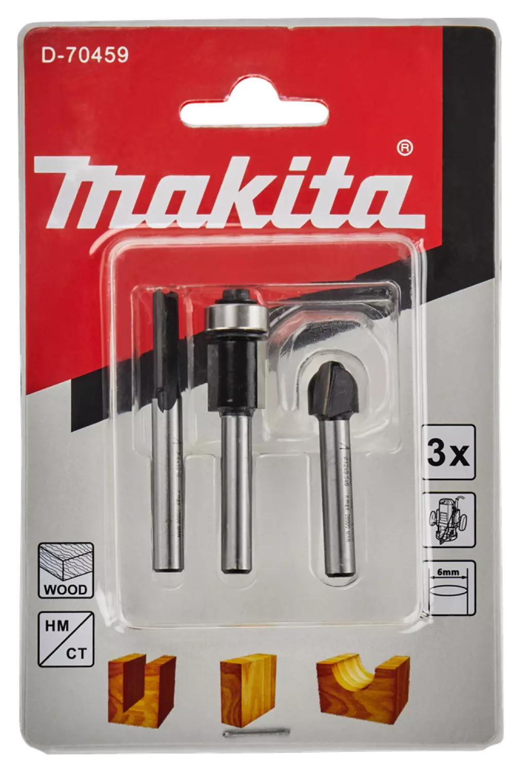 Makita D-70459 3-delige freesset - 6mm