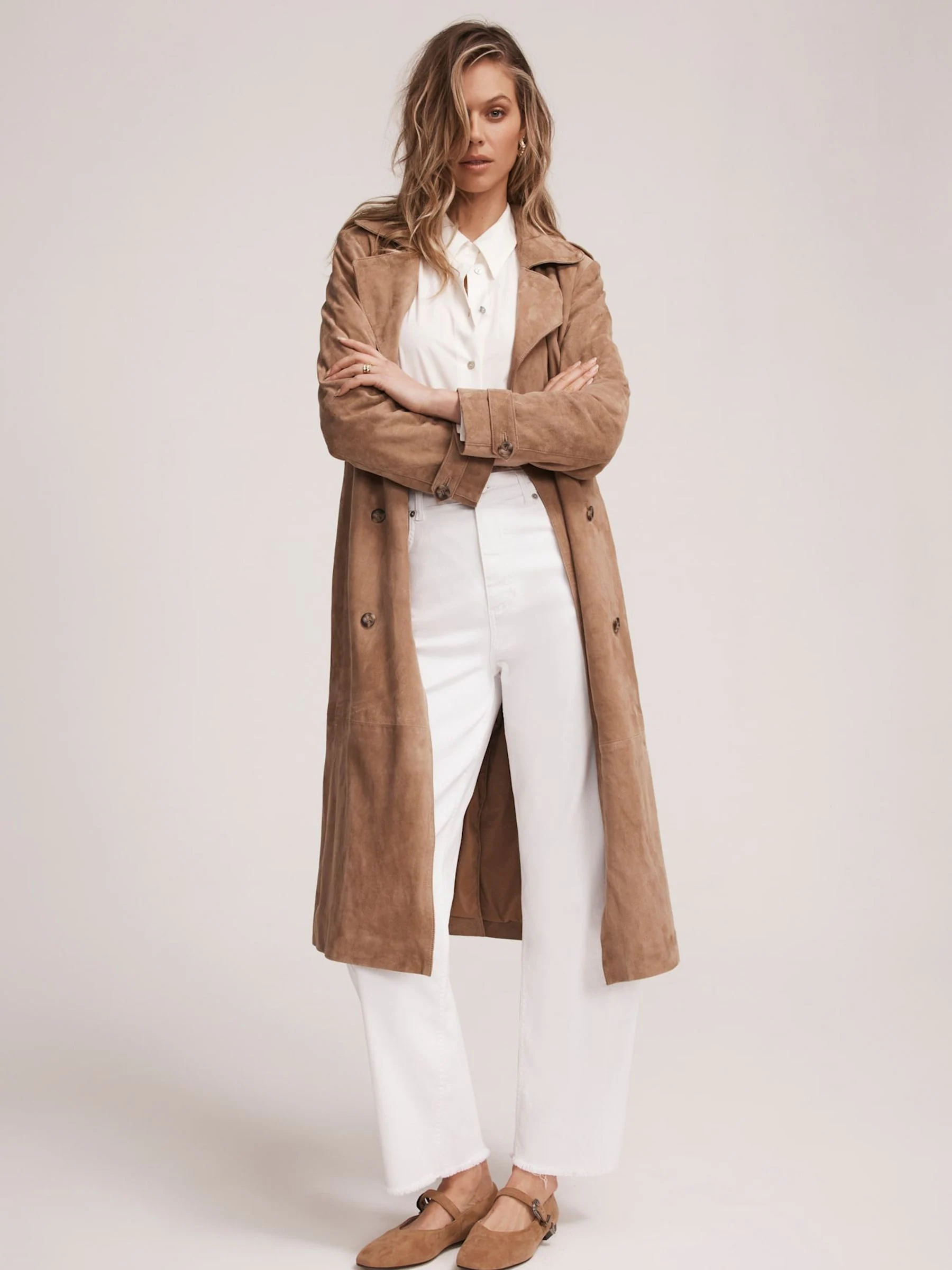 Mint Velvet Suede Trench Coat