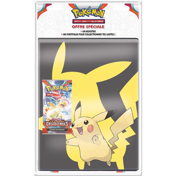 Pack cahier range cartes et boosters Pokemon Ecarlate et Violet – Flammes Obsidiennes