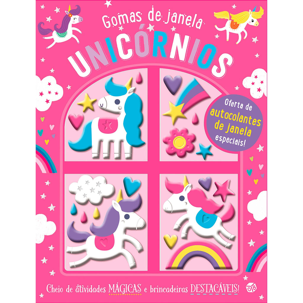 Gomas de Janela - Unicórnios Livro de Atividades com Oferta de Autocolantes
