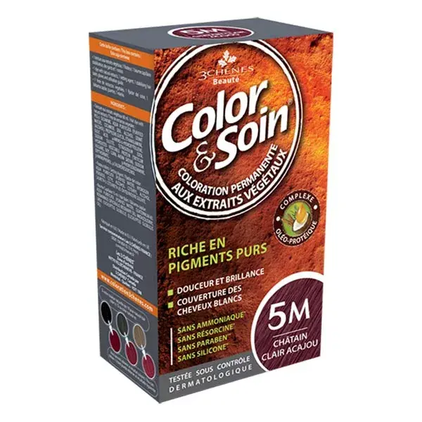 Les 3 Chênes Color & Soin Coloração Permanente para Cabelo nº 5M Castanho Mogno Claro