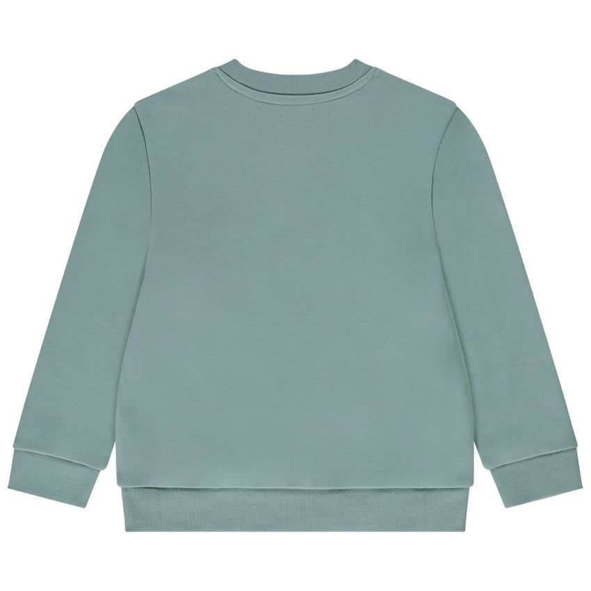 Sweat en molleton uni print fantaisie pour garçon - Bleu moyen