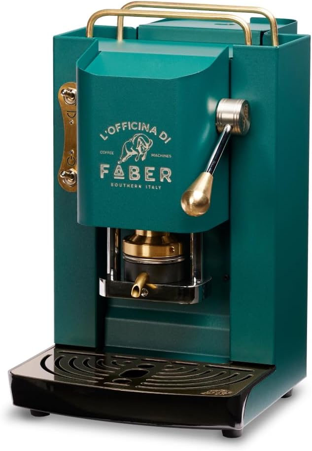 FABER COFFEE MACHINES | Modèle Pro Total Inox Deluxe | Machine à café à dosettes ese 44mm | Pressacialda en laiton réglable | électrovanne de série (laiton)