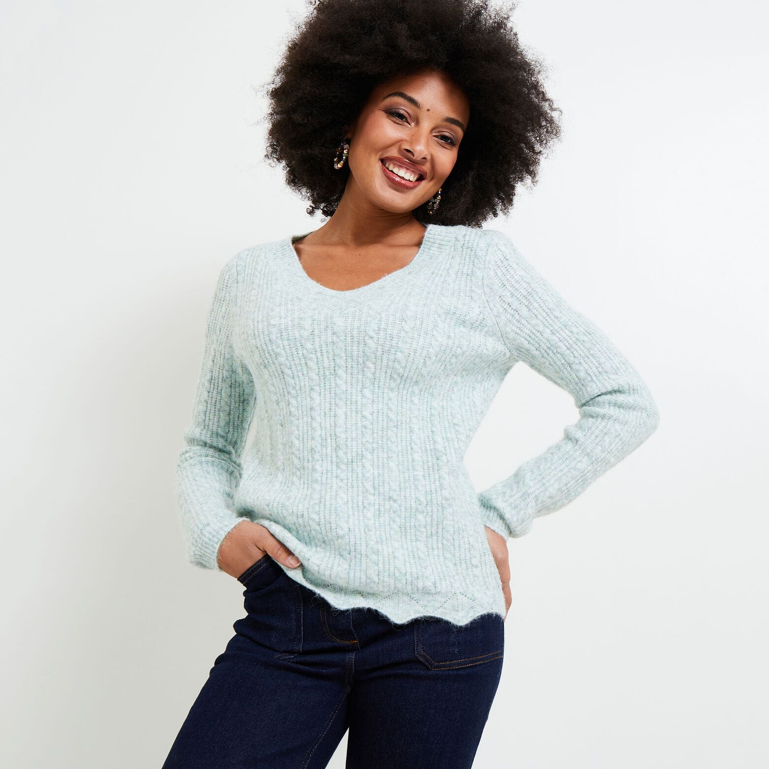 Pull torsadé femme