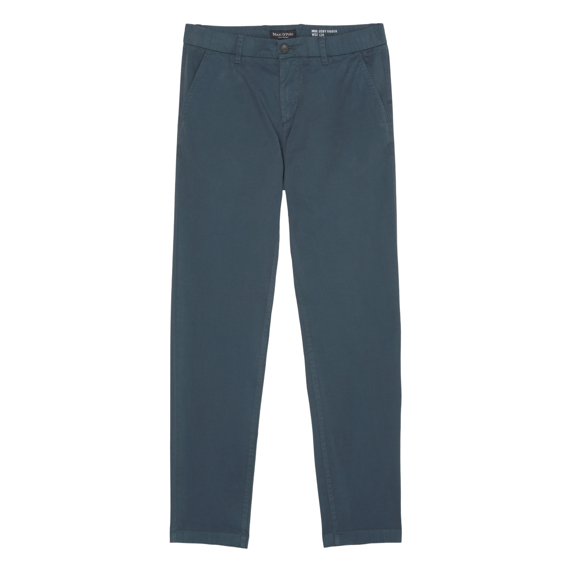 OSBY - Pantalon droit en coton biologique mélangé | Bleu