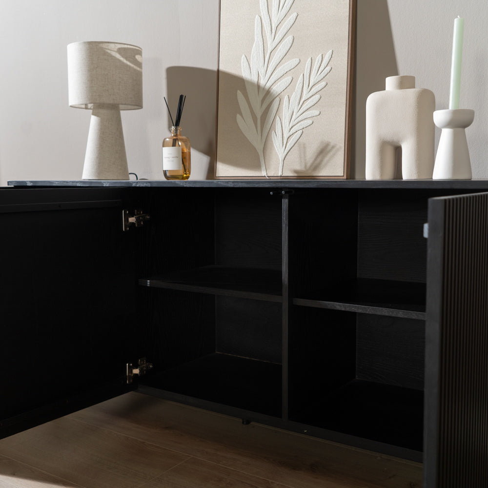 Bronx71 Dressoir Haley zwart eiken 160 cm