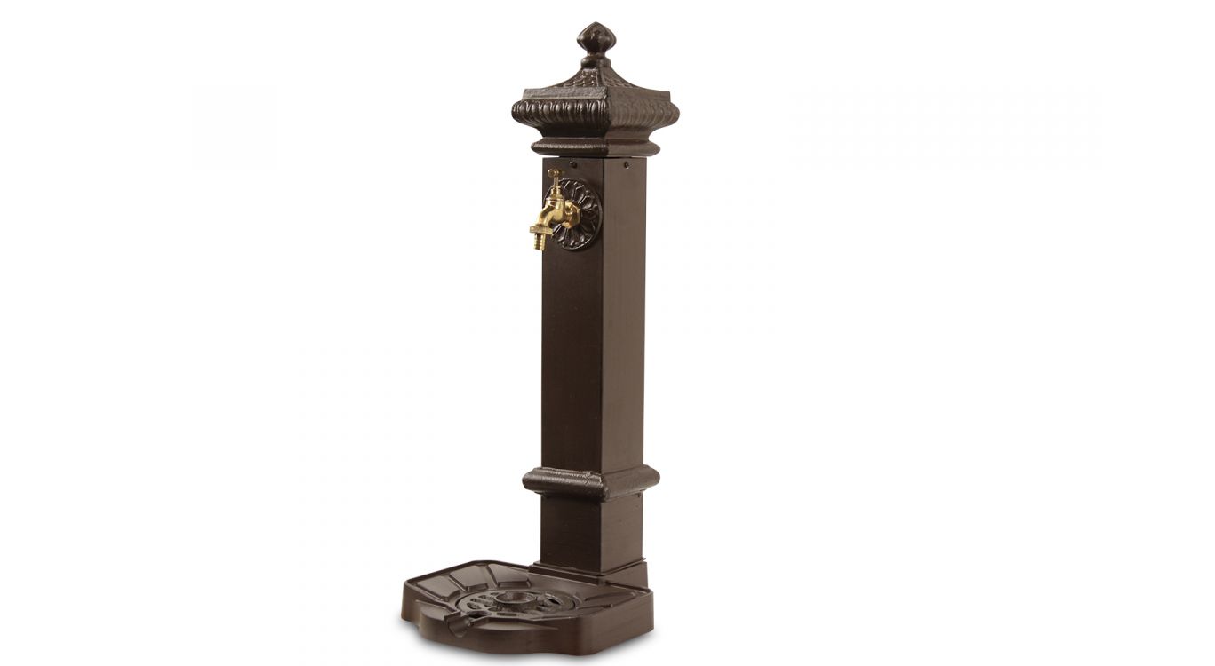Fontaine de jardin aluminium-métal marron 29x33x76cm