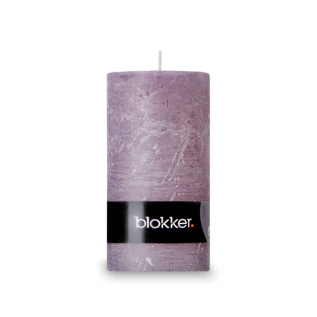 Blokker Rustieke Cilinderkaars - 7x13 cm - Grijs