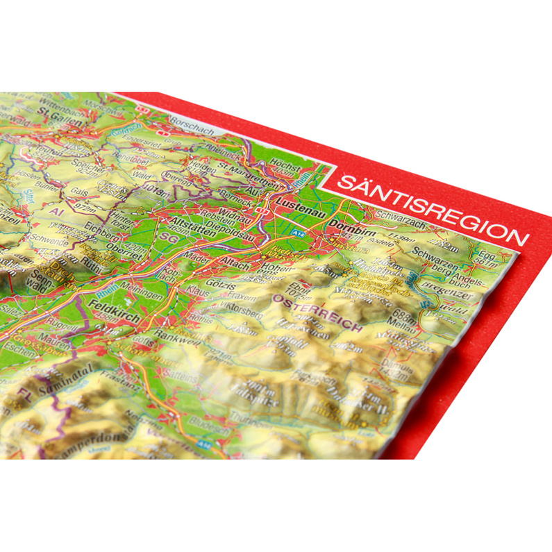 Georelief 3D Reliefpostkarte Säntisregion