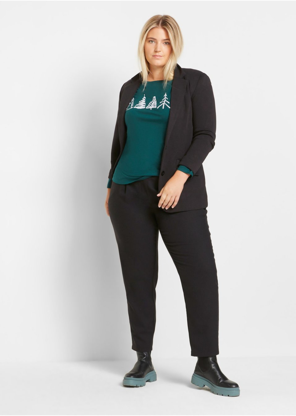 T-shirt coton à manches longues avec motif Noël