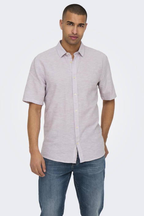 Only & Sons paarse heren overhemd