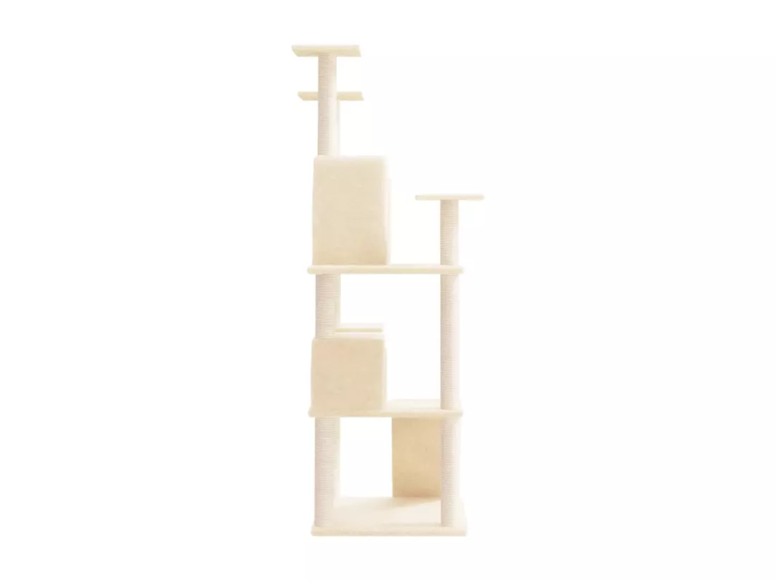 Arbre à chat avec griffoirs en sisal Crème 153 cm