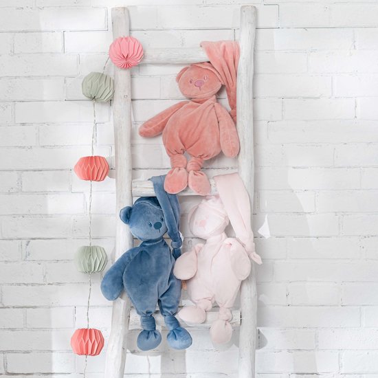 Lapidou peluche ours   vieux rose        de               Nattou