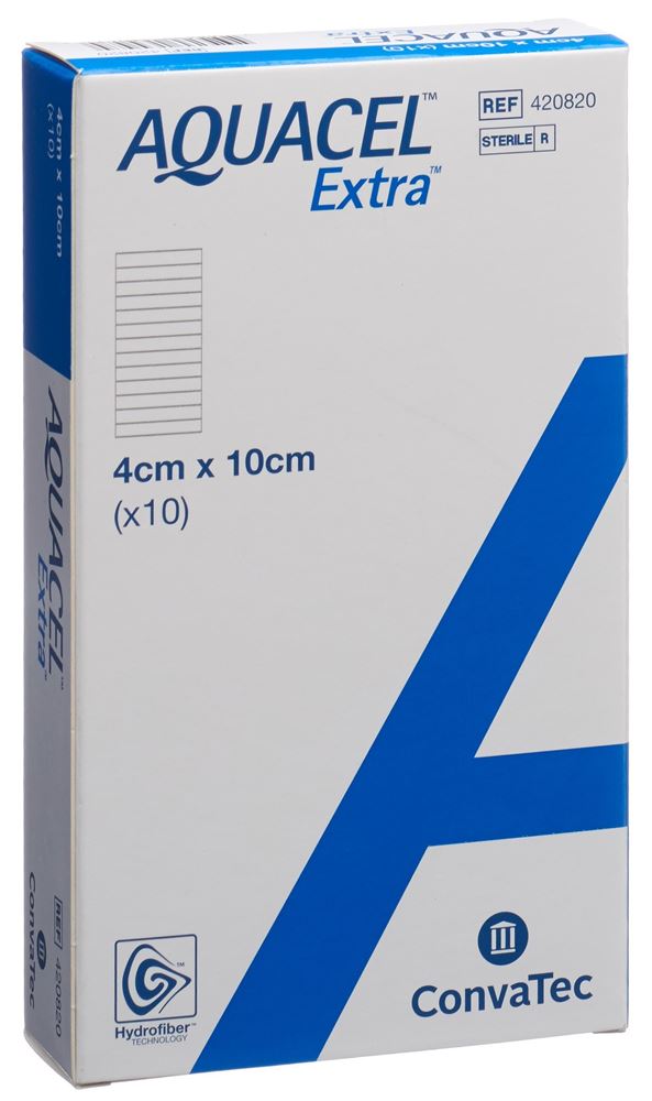 AQUACEL Hydrofiber Verband 4x10cm 10 Stk