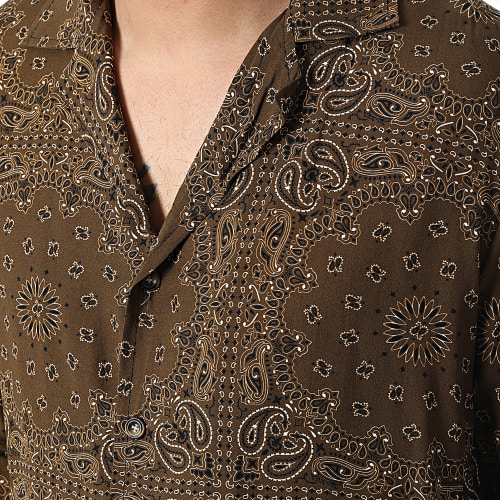 Chemise Manches Longues Marron