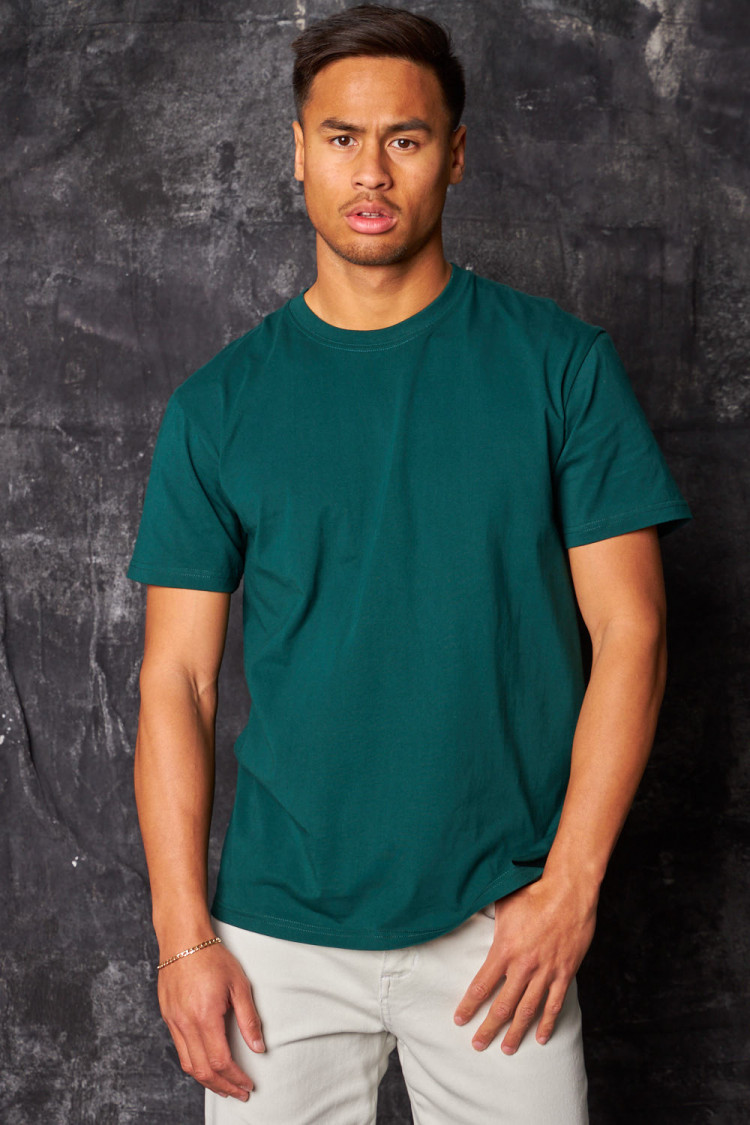 T-shirt basique manches courtes vert foncé