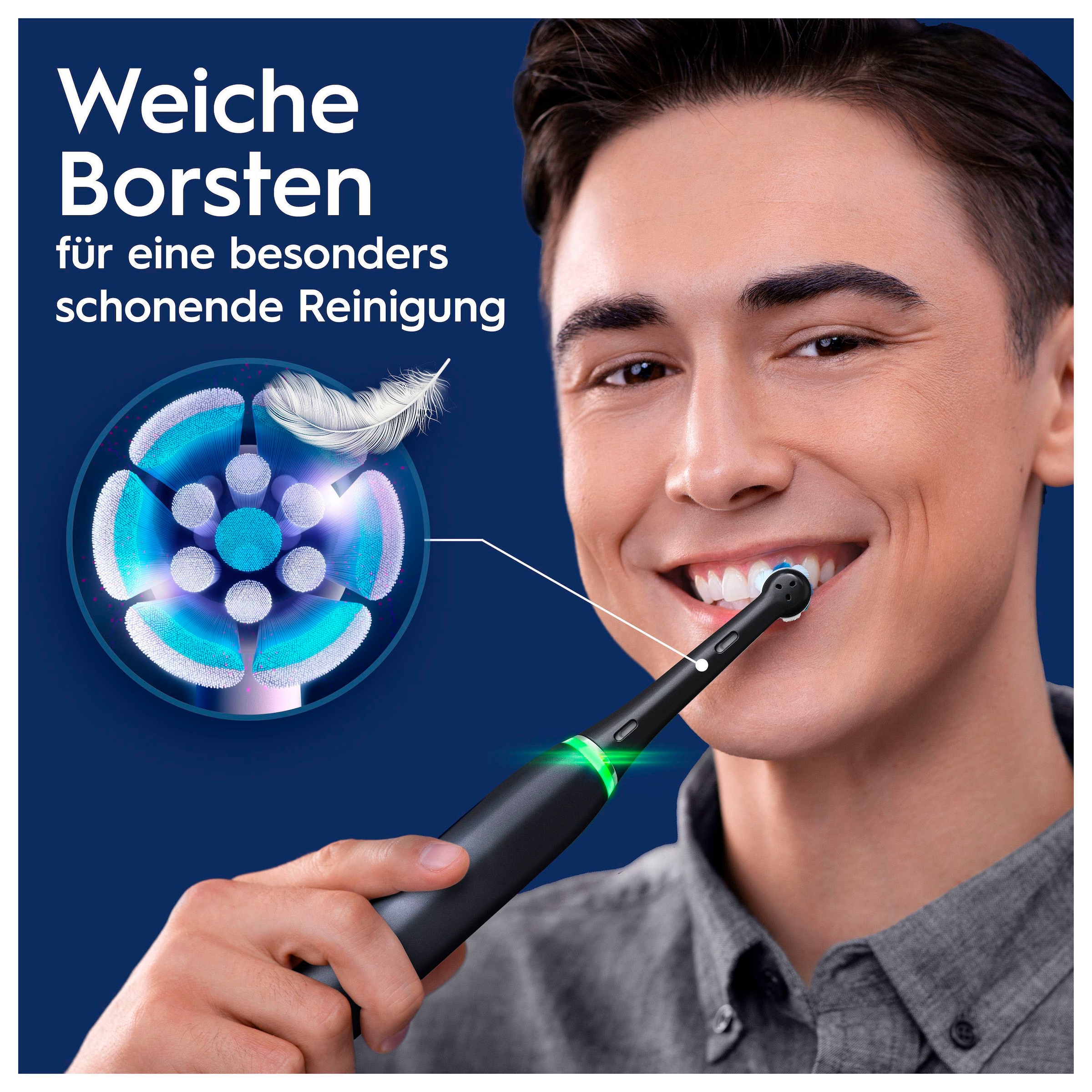 Oral-B Elektrische Zahnbürste »iO 6« 2 Stk. Aufsteckbürsten mit Magnet-Technologie, Display, 5 Putzmodi, Reiseetui