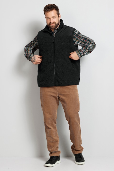 Boston Park Teddyfleece-Weste, Stehkragen, Nylon-Besatz, bis 74