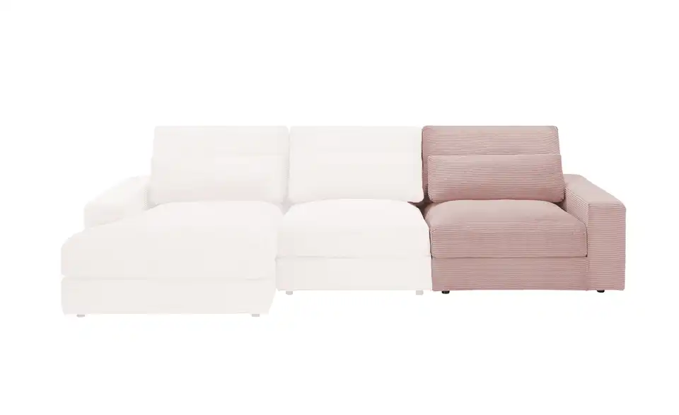 Element Branna Rosé Cordstoff mit Armlehne rechts