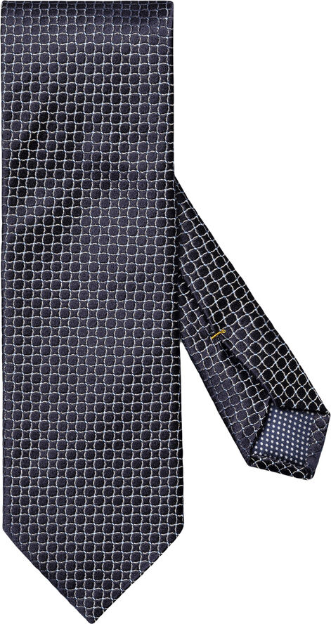 ETON Navy Blue Geometric Woven Silk Tie Blå