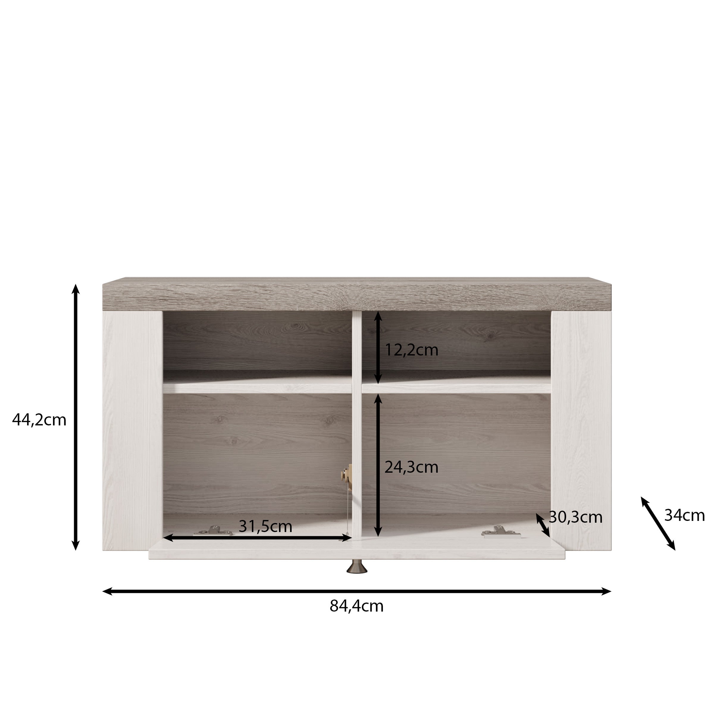 Meubella - Schoenenkast Linford - Eiken - 84 cm