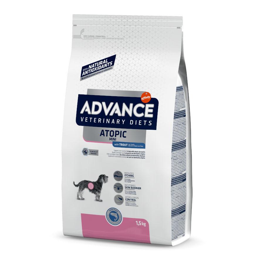 1,5 kg de ração Advance Veterinary Diets Mini Atopic para cães