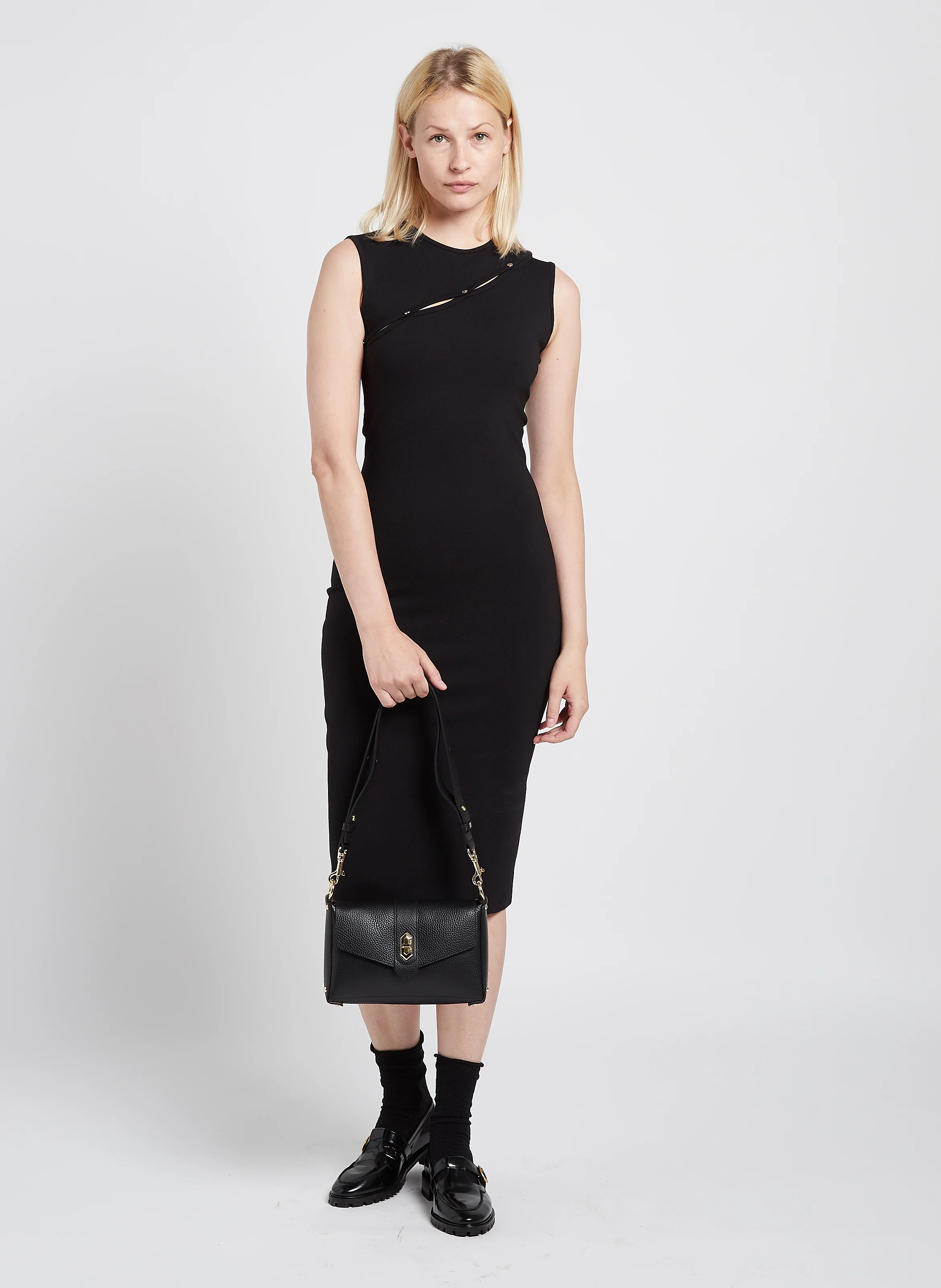 Sac bandoulière en cuir| Noir