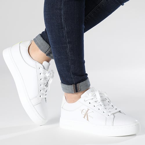 Baskets Femme Classic Cupsole Fluo Contrast 0912 White Ancient White