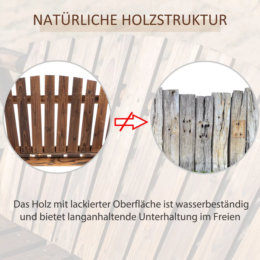 Outsunny Hollywoodschaukel als 2-Sitzer braun