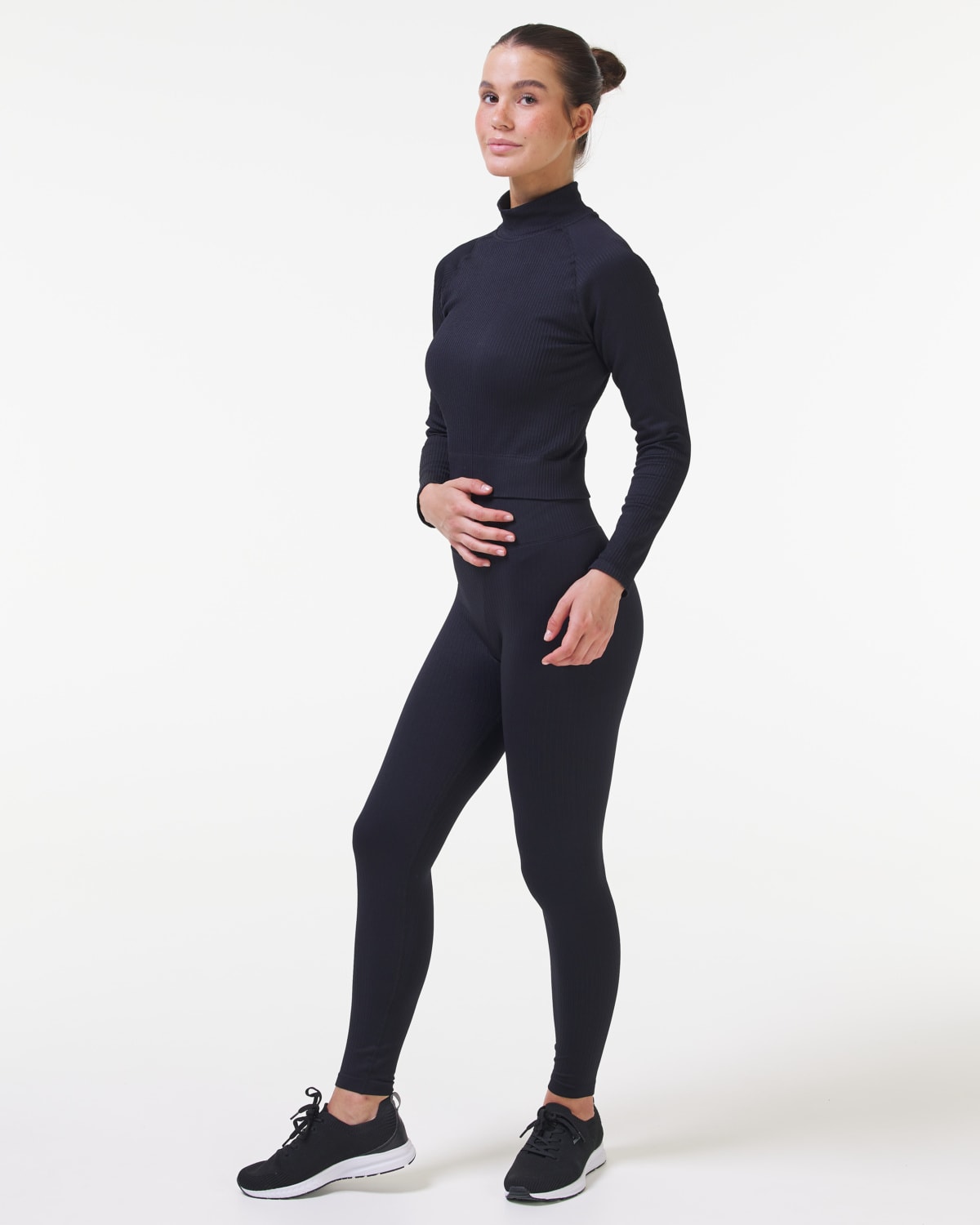 Bumpro Perfect Wide Rib Turtleneck LS Black