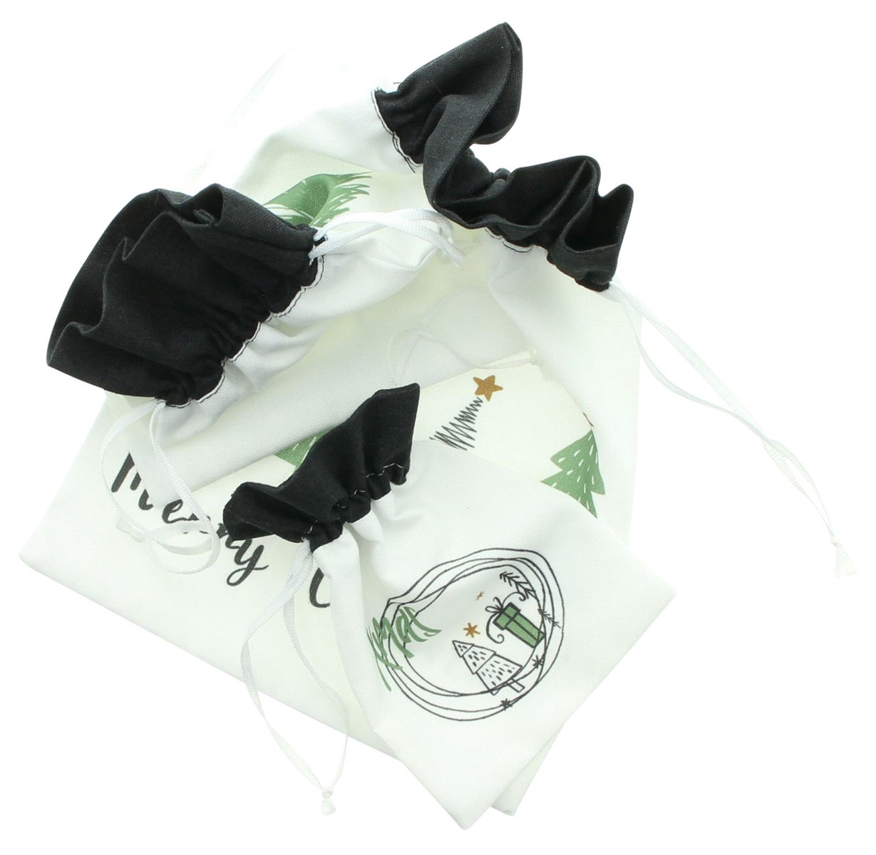 FRANK FLECHTWAREN | KERSTcadeauzakjes, set van 3, POLYESTER, 12 x 16 cm, 15 x 22 cm, 20 x 26 cm