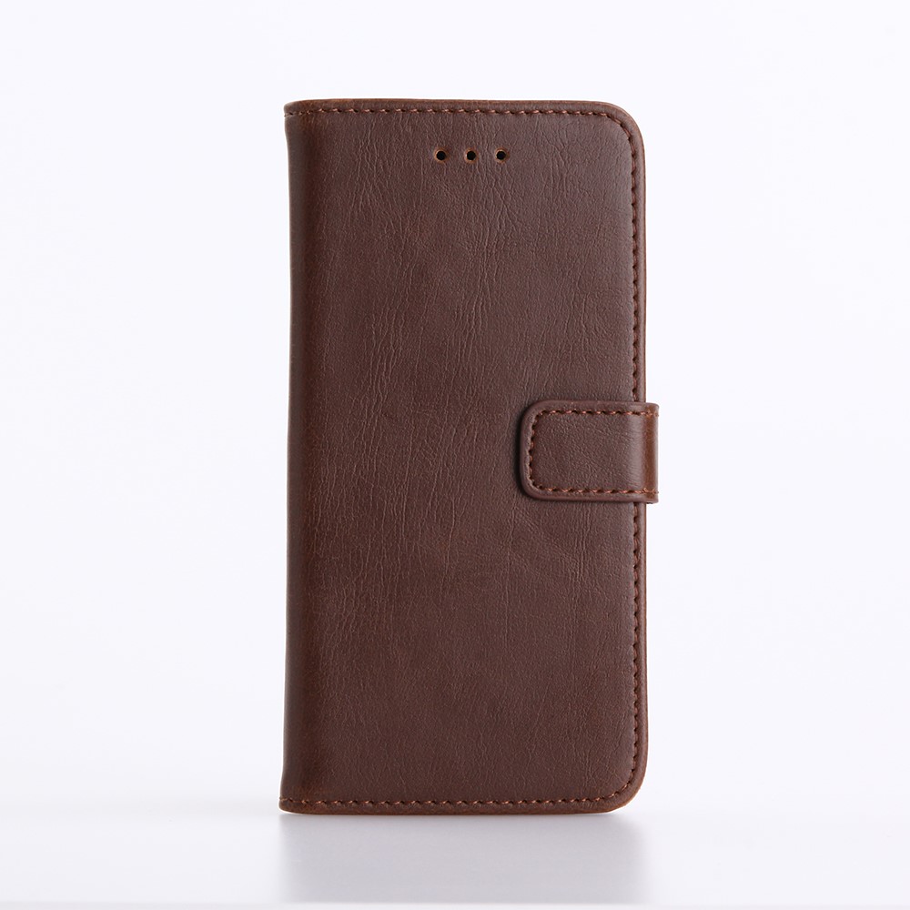 iPhone SE (2022/2020) / 8 / 7 Leder Tasche Flipcover Wallet mit Kartenfächern - Dunkelbraun